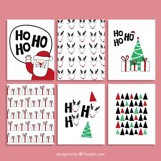 Hand Drawn Christmas Cards Collection