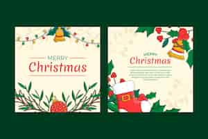 Free vector hand drawn christmas cards collection