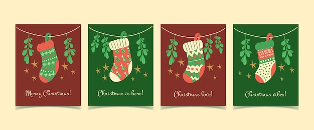 Hand drawn christmas cards collection