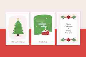 Free vector hand drawn christmas cards collection