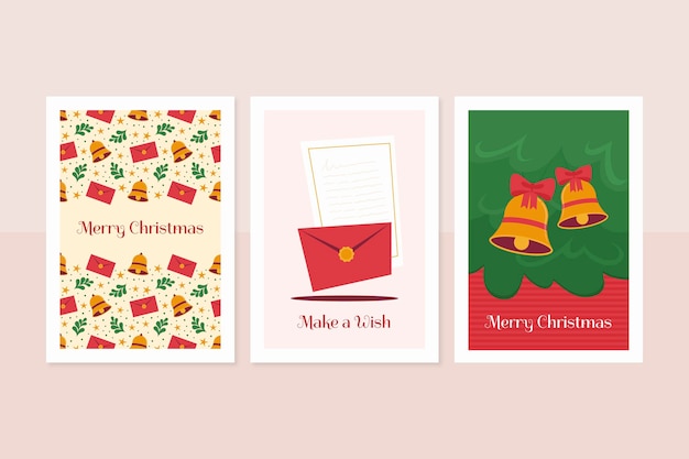 Free vector hand drawn christmas cards collection
