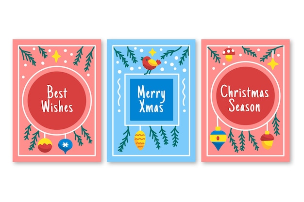 Free vector hand drawn christmas cards concept