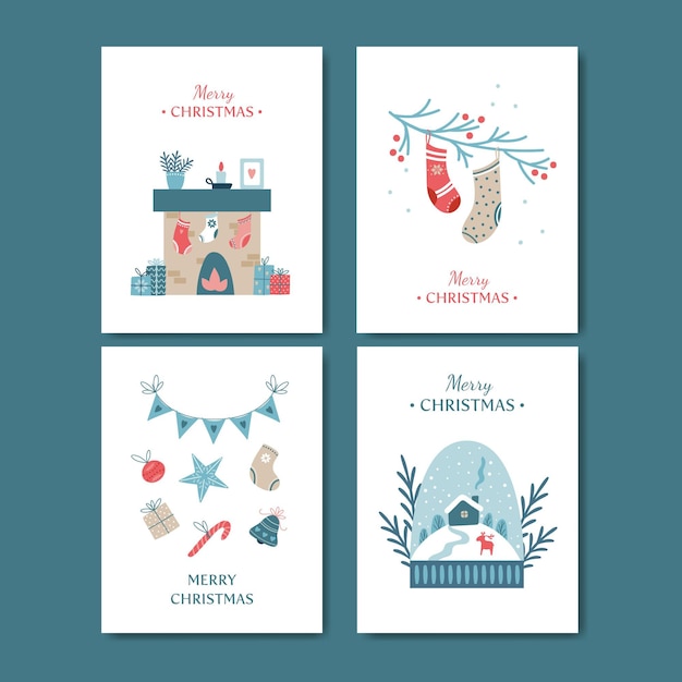 Рождественские открытки рисованной