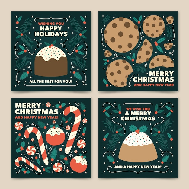 Hand drawn christmas cards