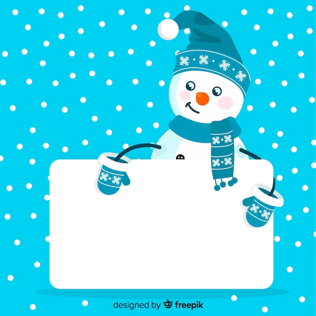 Free vector hand drawn christmas character holding white empty card