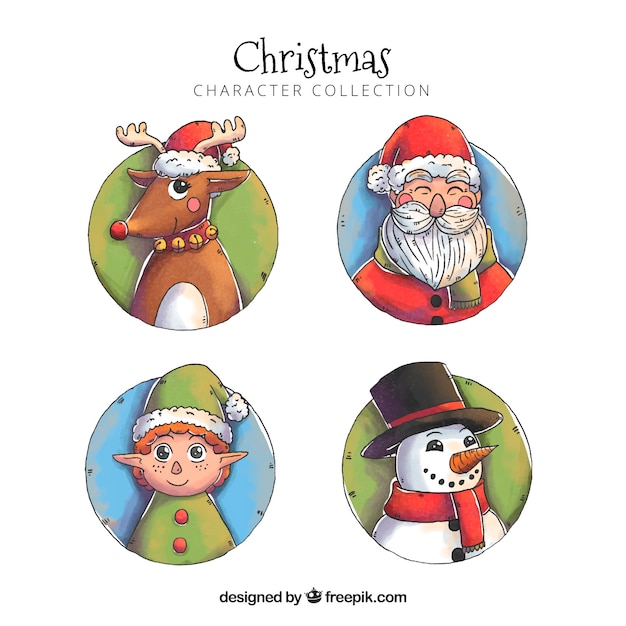 Free vector hand drawn christmas characters