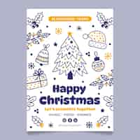 Free vector hand drawn christmas concert poster template