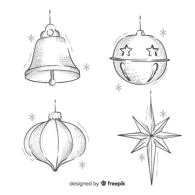 Hand drawn christmas decoration collection