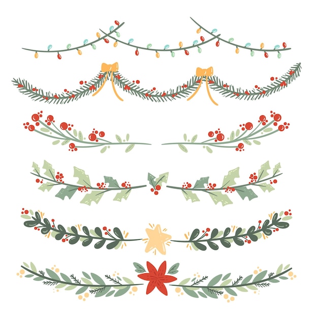 Free vector hand drawn christmas decoration collection