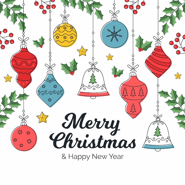 Free vector hand drawn christmas decoration pack