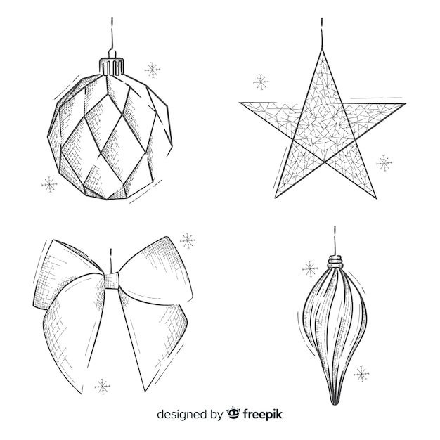 Hand drawn christmas decoration pack