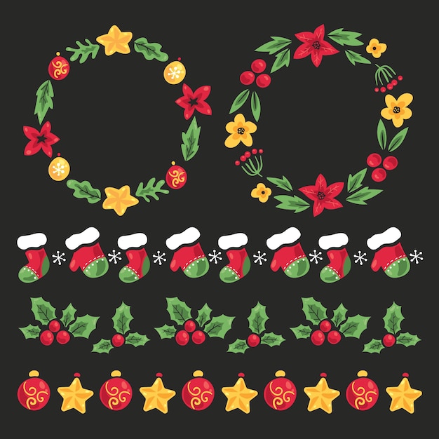 Free vector hand drawn christmas decoration