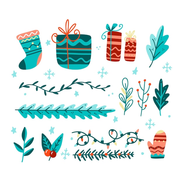 Free vector hand drawn christmas decoration