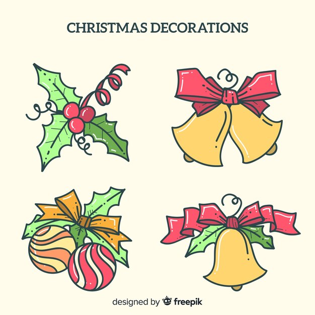 Hand drawn christmas decorations