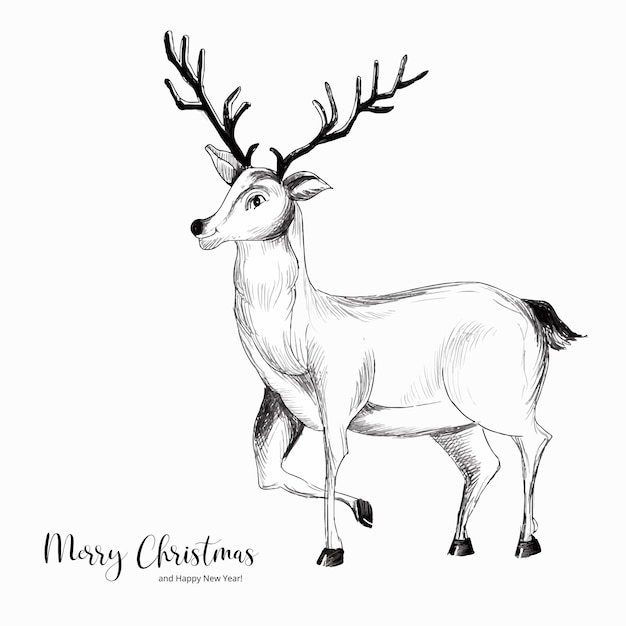 Reindeers Outline Cute Cartoon Deer Clip Art Christmas - Etsy Australia