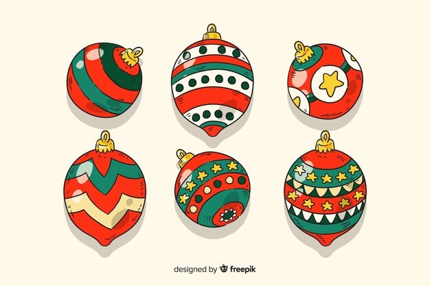 Hand drawn christmas element collection