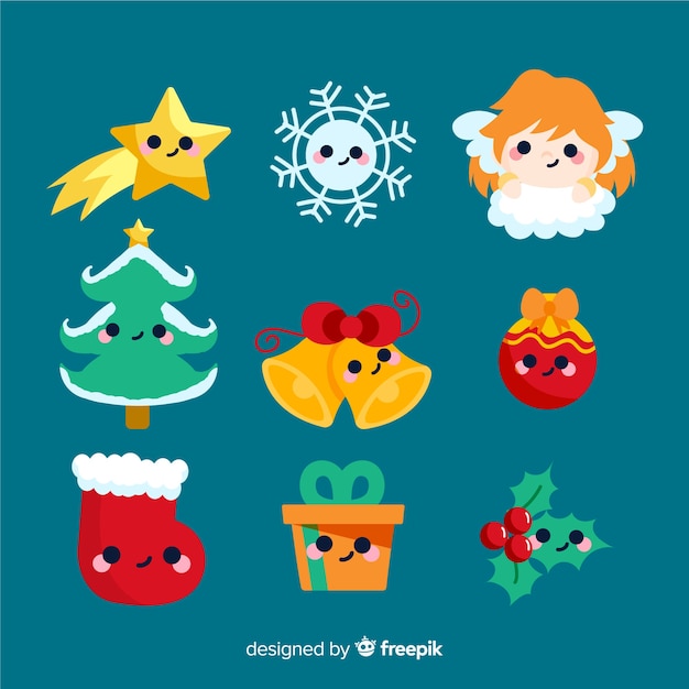 Free vector hand drawn christmas element collection