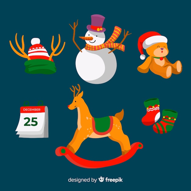 Free vector hand drawn christmas element collection