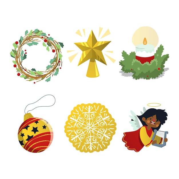 Free vector hand drawn christmas element collection