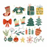 Free vector hand drawn christmas element collection