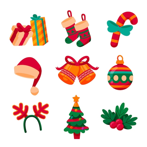 Free vector hand drawn christmas element collection