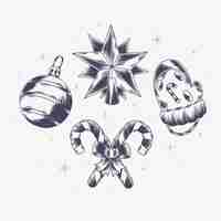 Free vector hand drawn christmas elements collection