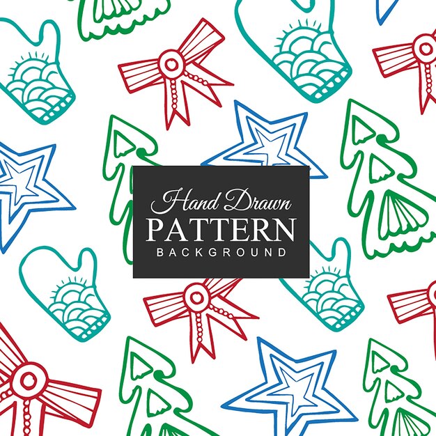 Hand drawn Christmas Elements Pattern