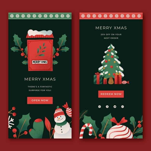 Hand drawn christmas email template