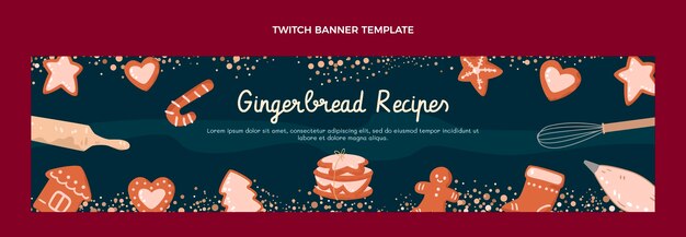 Hand drawn christmas food twitch banner