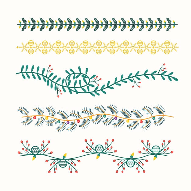 無料ベクター 手描きのクリスマスフレームとボーダー