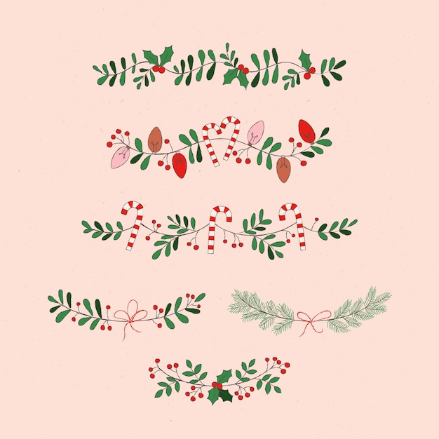 Free vector hand drawn christmas frames and borders collection