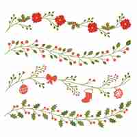 Free vector hand drawn christmas frames and borders