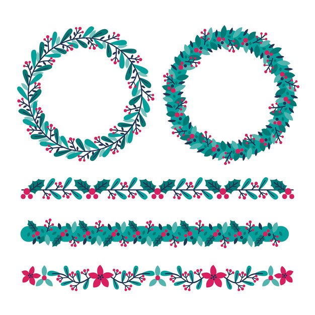 Free Vector | Christmas frames and borders collection