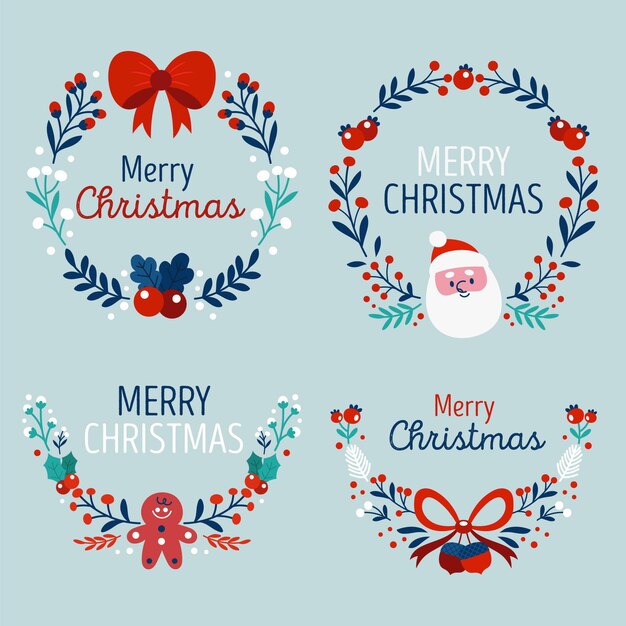 Free vector hand drawn christmas frames and borders