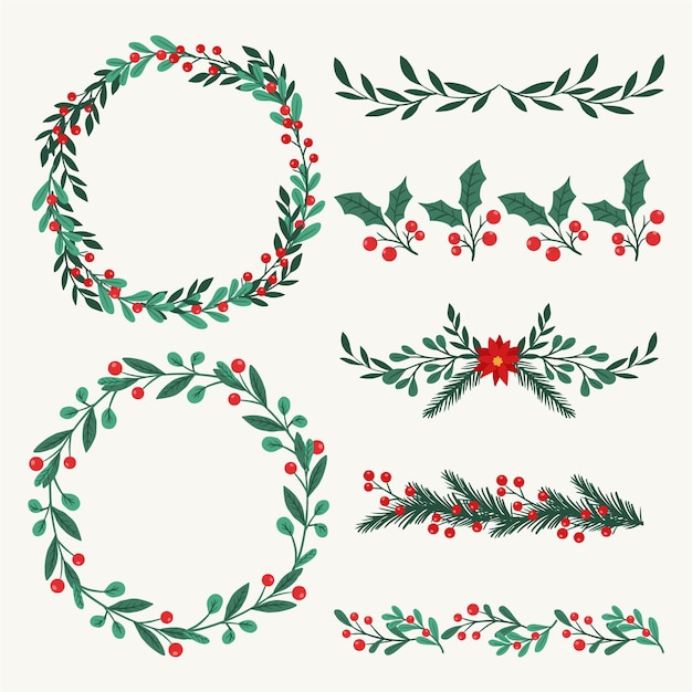 Hand drawn christmas frames and borders