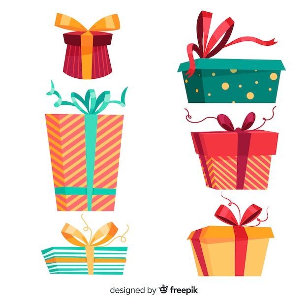 Free vector hand drawn christmas gift collection