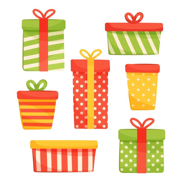 Free Vector hand drawn christmas gift collection