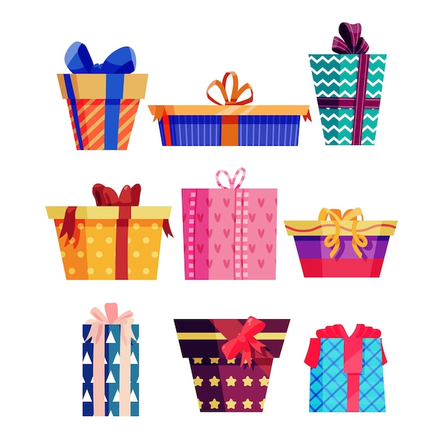 Free vector hand drawn christmas gift collection