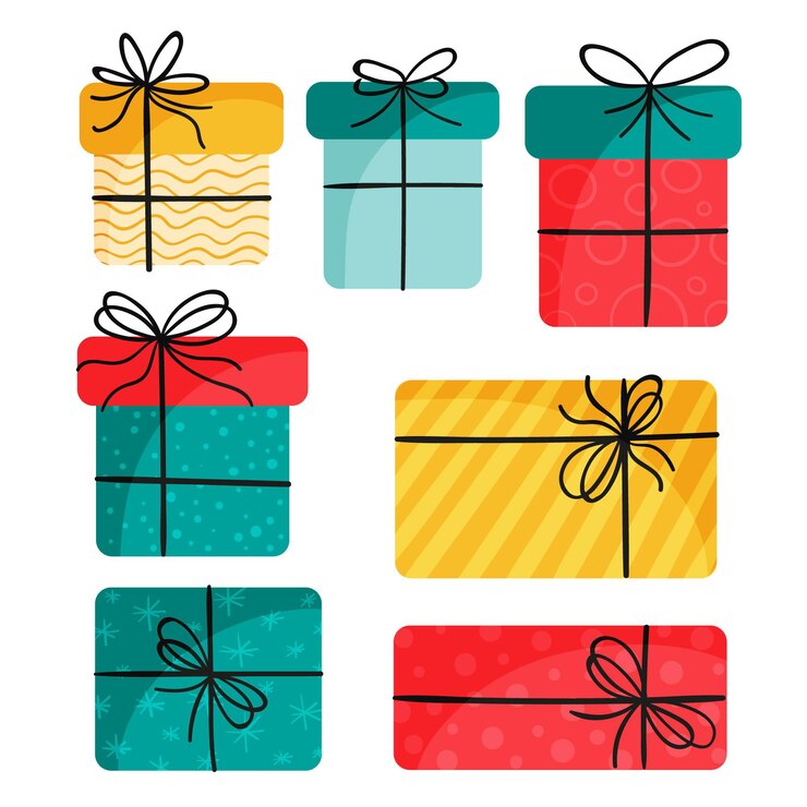 Free Vector hand drawn christmas gift collection