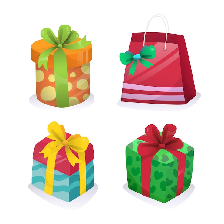 Free Vector hand drawn christmas gift collection