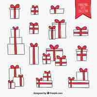 Free vector hand drawn christmas gifts collection