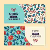 Free vector hand drawn christmas horizontal banners set