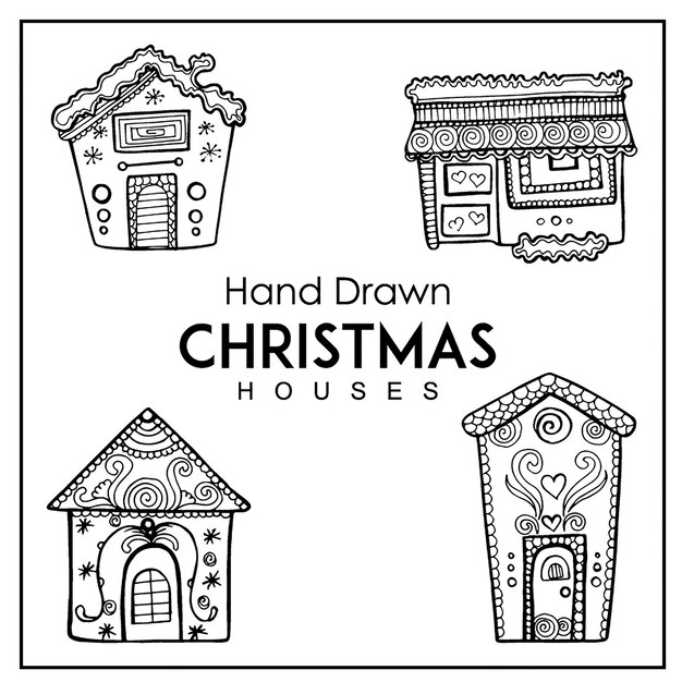 Hand Drawn Christmas House Collection