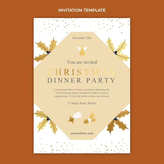 Free vector hand drawn christmas invitation template