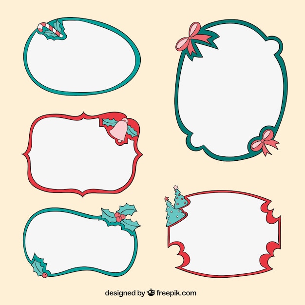 Free vector hand drawn christmas labels collection