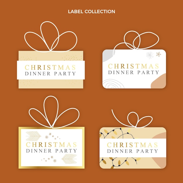 Free vector hand drawn christmas labels collection