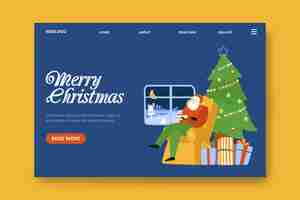 Free vector hand drawn christmas landing page template