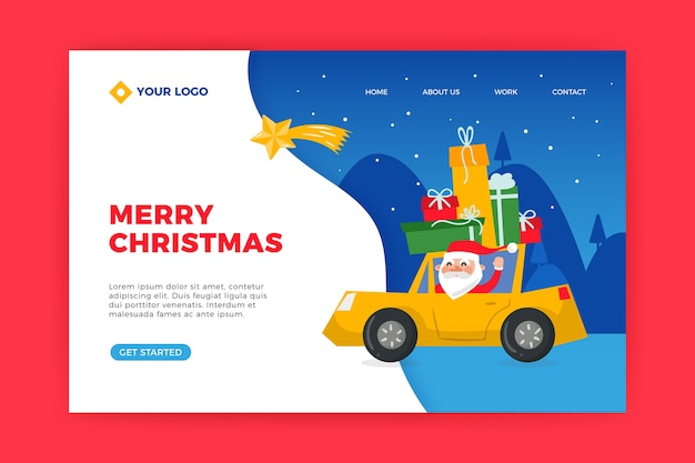 Free vector hand drawn christmas landing page template