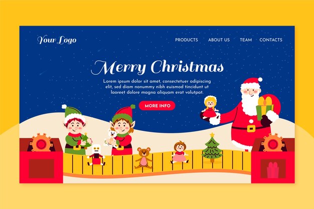 Hand drawn christmas landing page