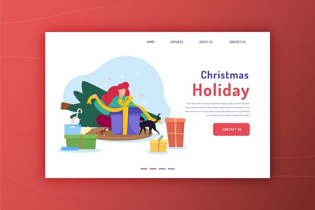 Free vector hand drawn christmas landing page